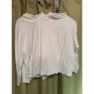 LOT OF 2 LANDS’ END WOMEN’S  WHITE TURTLENECK TOPS SIZE 3X